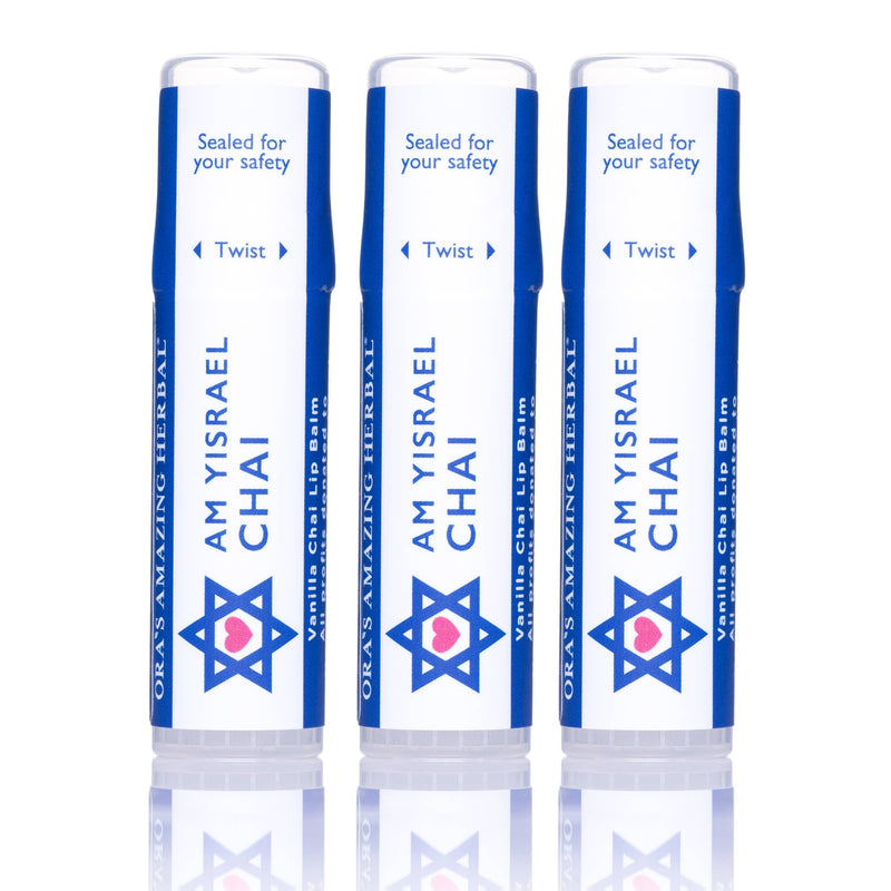 Am Yisrael Chai Lip Balm 3 Pack White Background