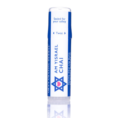 Am Yisrael Chai Lip Balm Front White Background