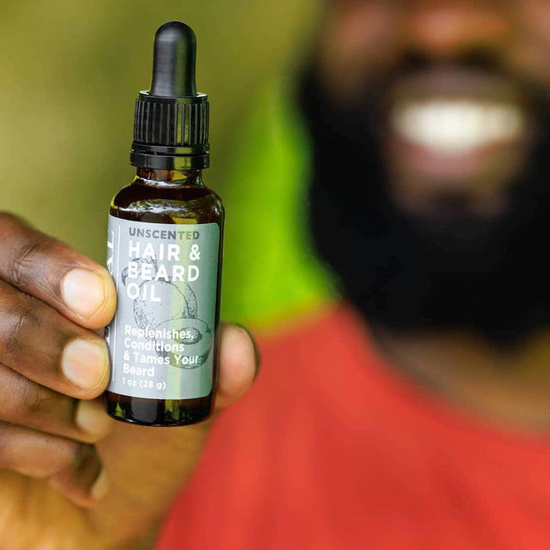 Face Care Set for Men with Beards Unscented Hair and Beard Oil 1oz Bottle Lifestyle Outdoor