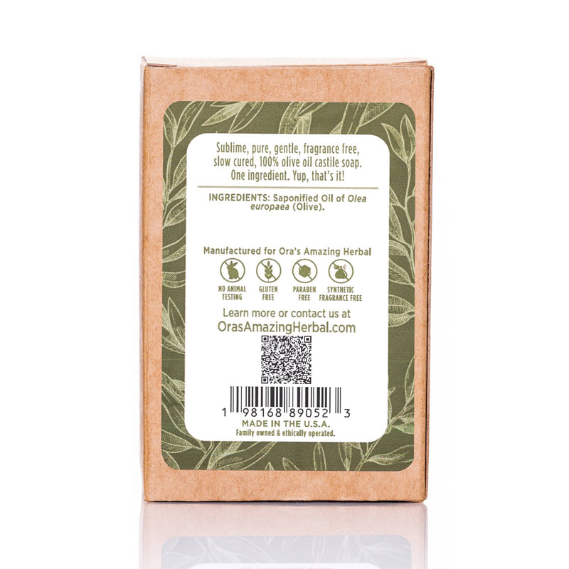 Gentle Olive Oil Soap 4.5oz Back White Background