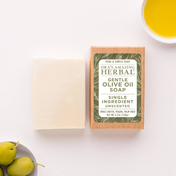 Gentle Olive Oil Soap 4.5oz Lifestyle Indoor Texture