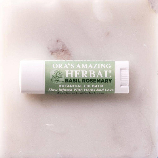 Basil Rosemary Lip Balm Indoor Marble Lifestyle