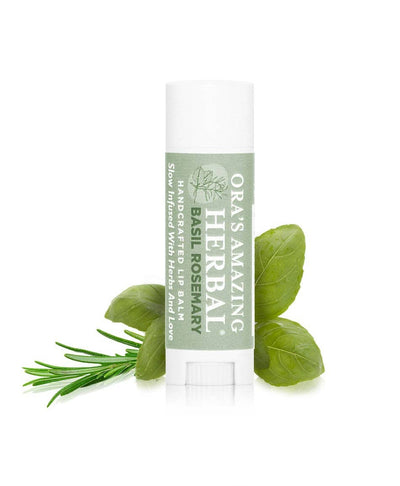 Basil Rosemary Lip Balm White Background