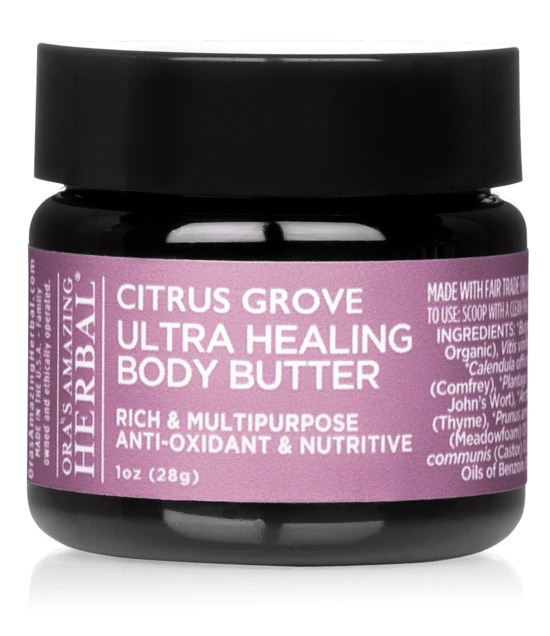 Amazing Herbal Self Care Gift Box Citrus Grove Body Butter 1oz Jar White Background