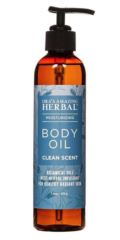 Clean Body Oil White Background 7.5oz Bottle