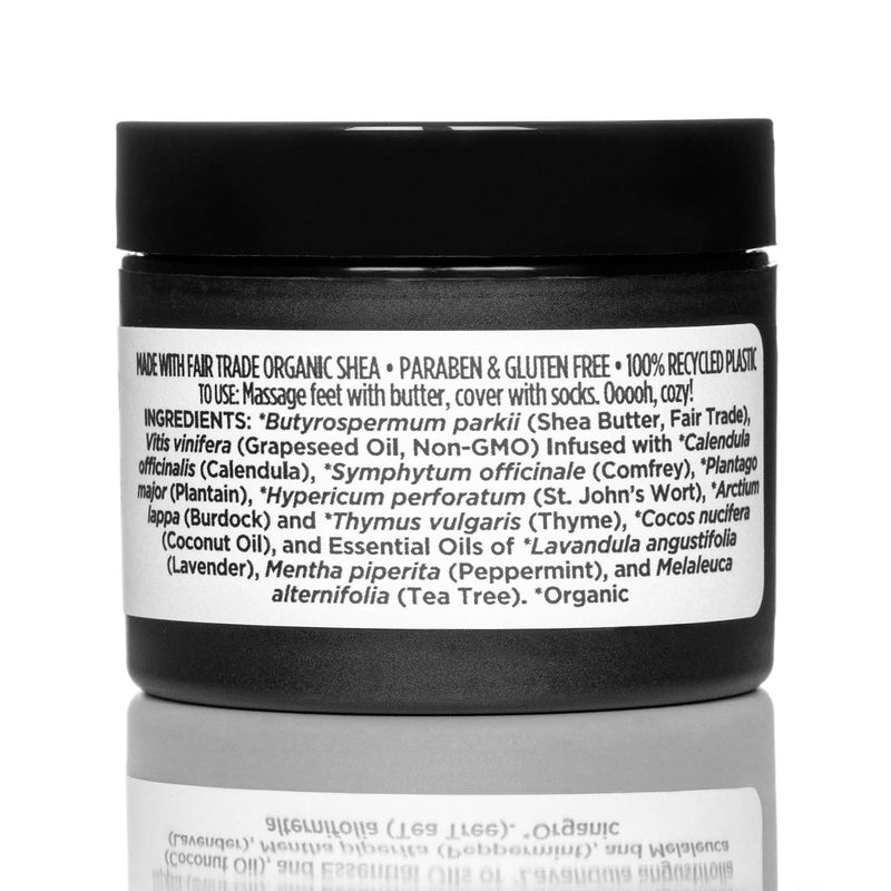 Foot Care Butter Back Label Ingredients White Background 2oz Jar