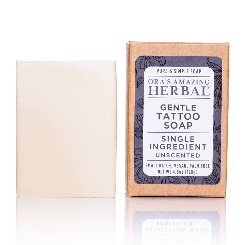 Gentle Tattoo Soap 4.5oz Bar Texture White Background