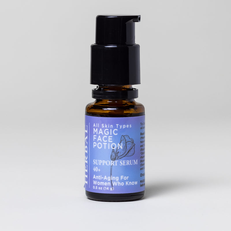 Cleanse and Moisturize 40+ Magic Face Potion 0.5oz Bottle White Background with Shadows