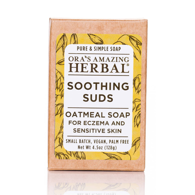 Soothing Suds Oatmeal Soap 4.5oz Bar Front White Background