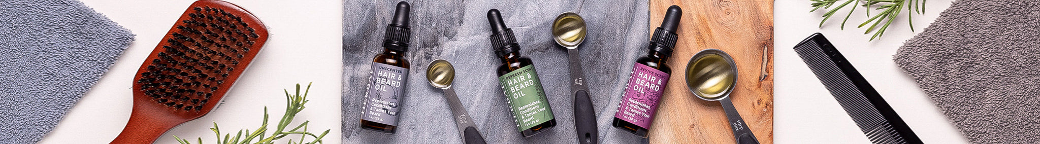 Beard Oil collection image with oils in bowls