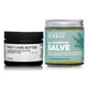 Two jars of herbal Foot Care Butter and  Ora&