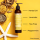 After Sun and Shave Oil 7.5oz Lifestyle Indoor Herbs Ingredients Infographic