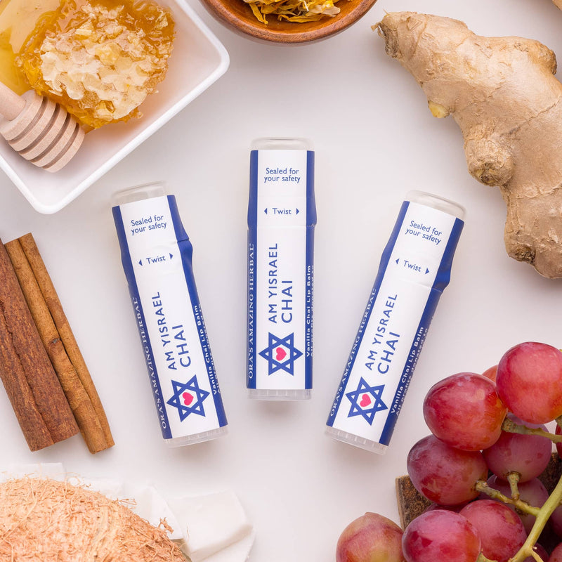 Am Yisrael Chai Lip Balm 3 Pack Lifestyle Indoor Herbs