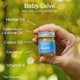 Baby Salve 1oz Lifestyle Outdoor Ingredients Infographics In The Human Hand