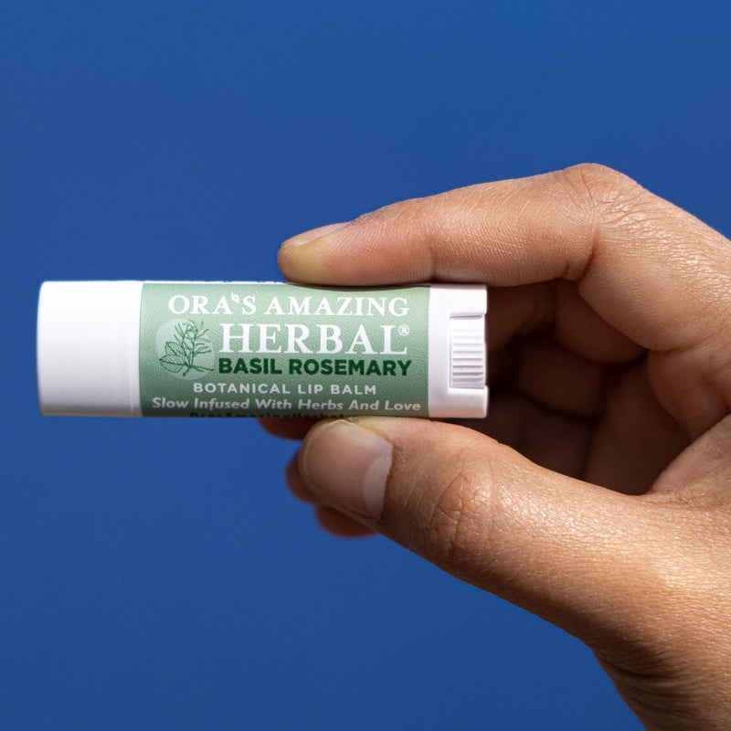 Basil Rosemary Lip Balm Lifestyle Outdoor Sky Human Hand