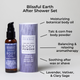 Blissful Earth After Shower Set White Background with Shadows Benefits Infographic