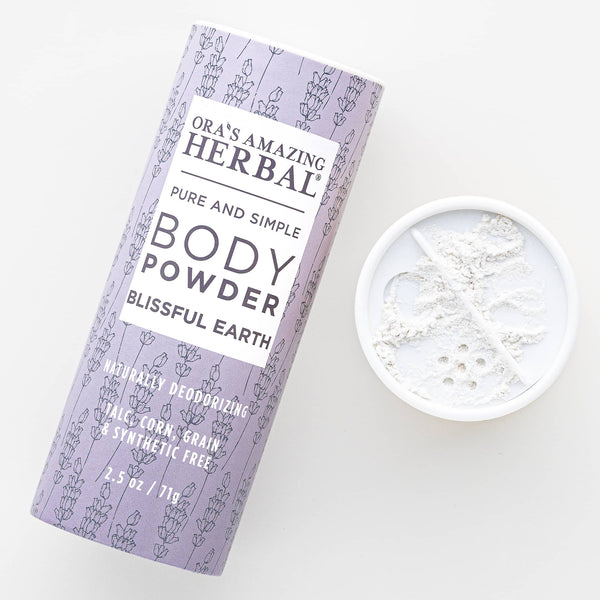 Blissful Earth Body Powder White Background 2.5oz Texture