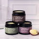 Body Butter Variety 3 Pack 2oz Lifestyle Indoor on Counter no Lids Texture