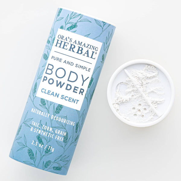 Clean Scent Body Powder White Background 2.5oz Texture