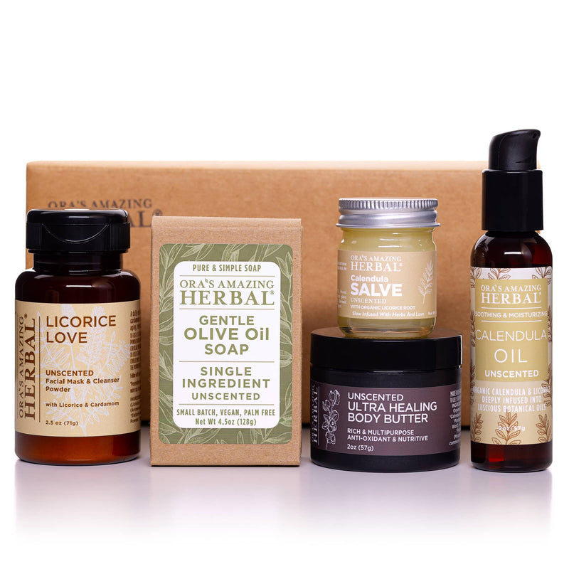 Coconut Free Eczema Regimen Set Travel Size White Background with Box
