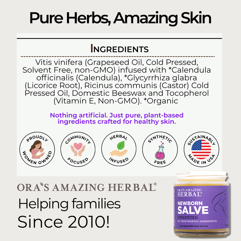 Newborn Salve 4oz Informative Ingredient Tile