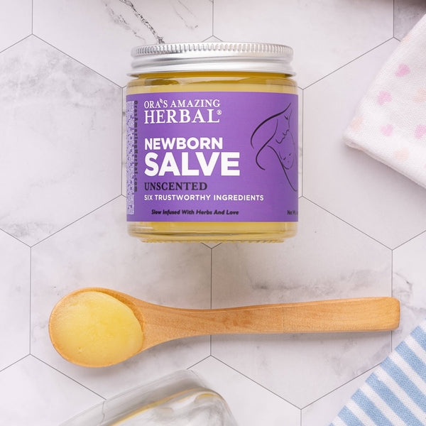 Newborn Salve 4oz Lifestyle Indoor Texture