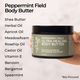 Peppermint Field Ultra Healing Body Butter 8oz Lifestyle Indoor Ingredients Infographics