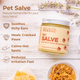 Jar of Pet Salve with Benefits On A Wooden Background  With Lifestyle Icons