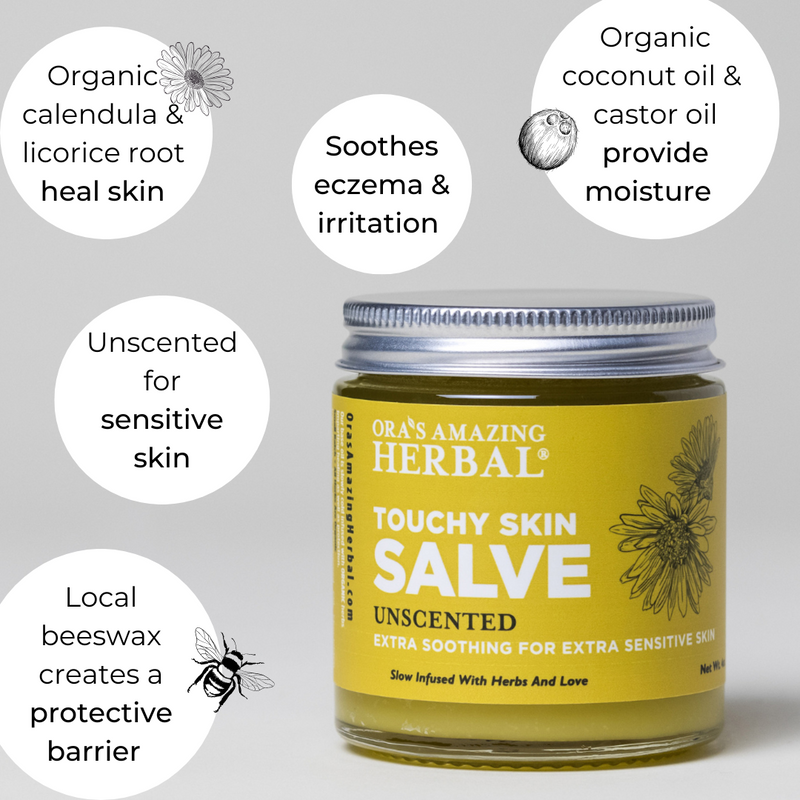 Photo of eczema cream salve and butter unscented eczema care set touchy skin salve bubble image infographic with listed benefits