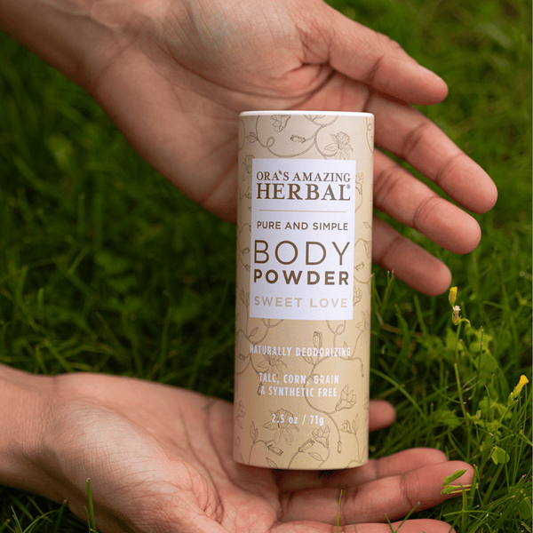 Sweet Love Body Powder 2.5oz Lifestyle Human Hand Outdoor Square