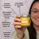 Touchy Skin Salve 4oz with Blurry Sabrina Lifestyle Indoor Benefits Infographics