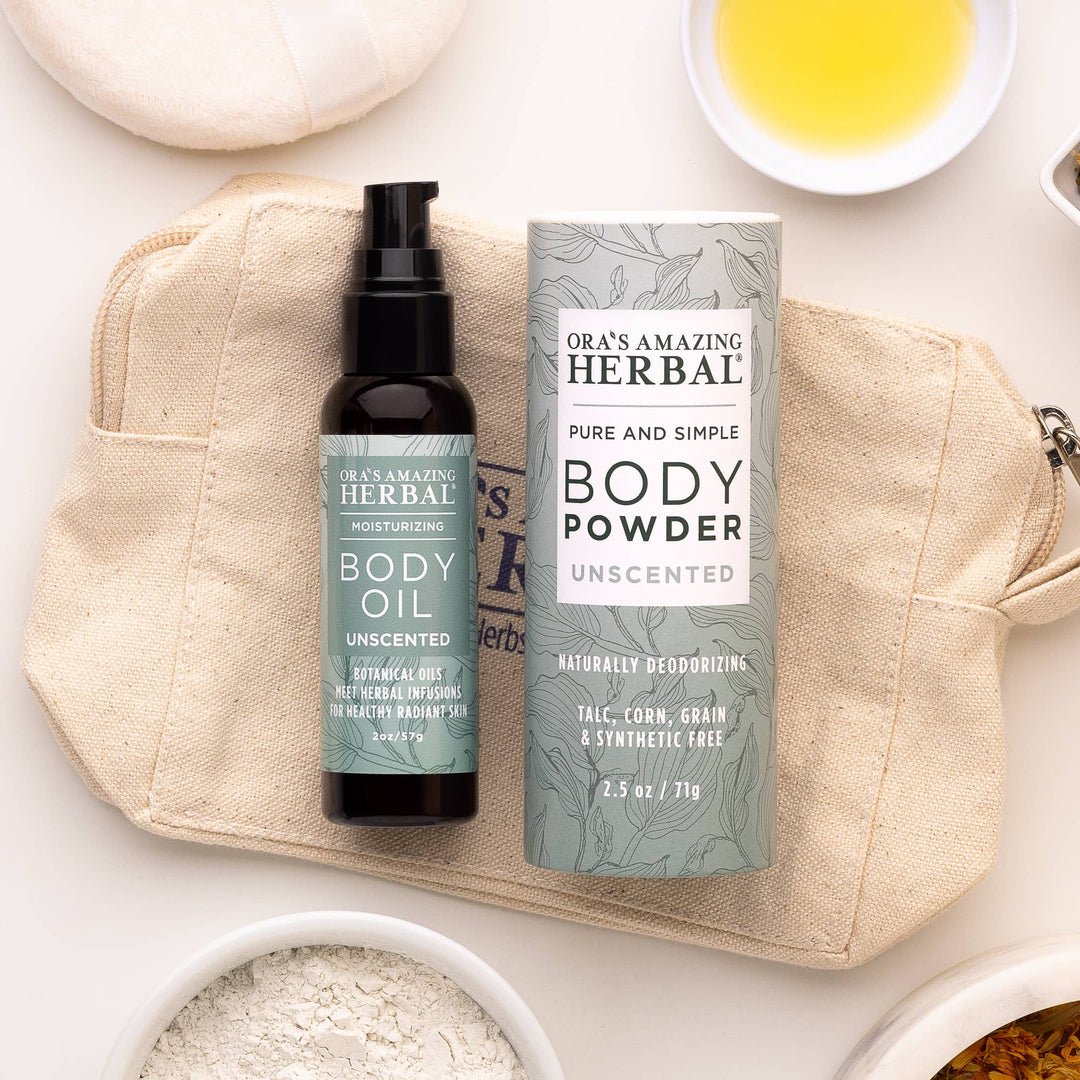 After Shower Powder and Oil Set, Unscented – Ora's Amazing