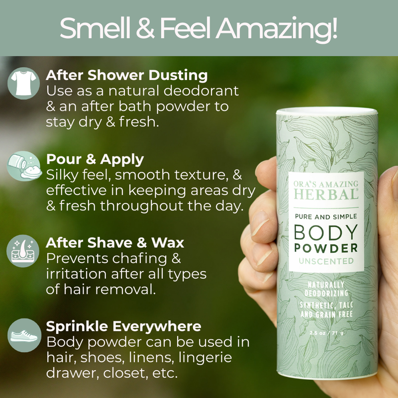 Talc Free Body Powder, Corn Free, Fragrance Free, Unscented