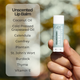 Unscented Lip Balm Ingredients Infographic Held By Hand Lifestyle Outdoor