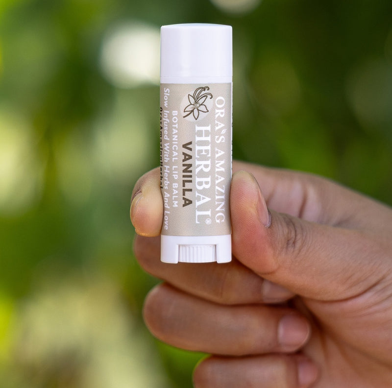 Vanilla Lip Balm Lifestyle Outdoor Human Hand