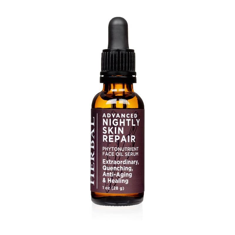 Advanced Nightly Skin Repair Face Oil Serum White Background 1oz Bottle