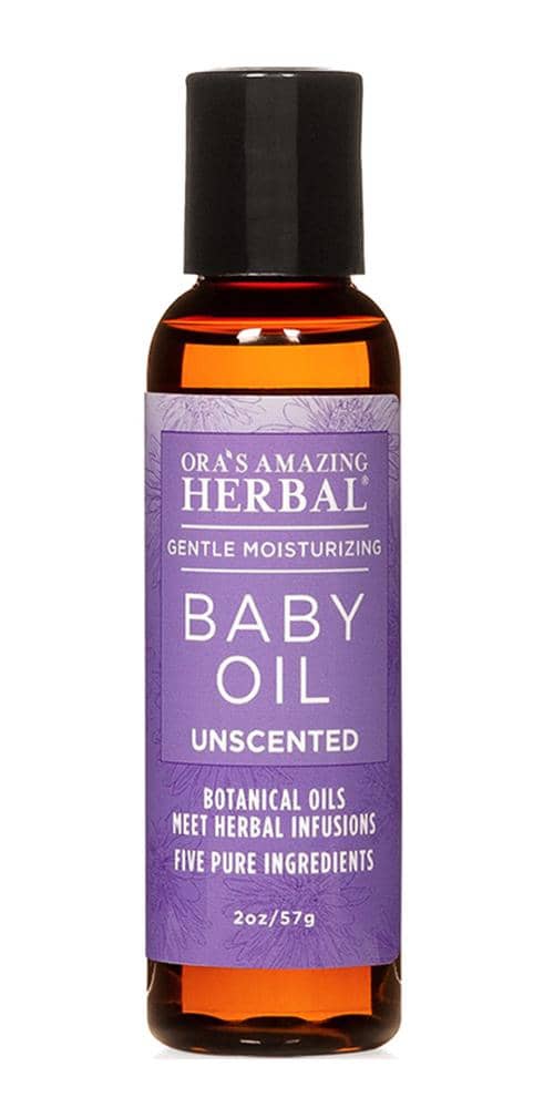 Baby Oil White Background 2oz Bottle