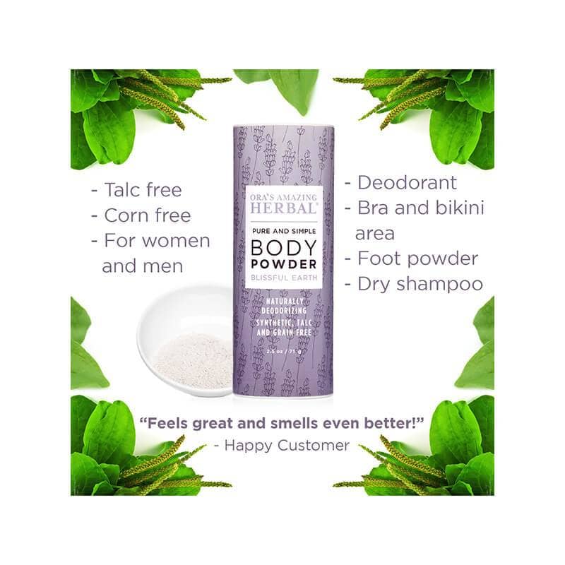Blissful Earth After Shower Powder and Oil Set Blissful Earth Body Powder 2.5oz Infographic