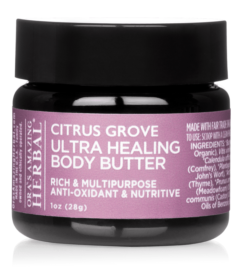 Amazing Herbal Self Care Gift Box Citrus Grove Body Butter 1oz Jar White Background