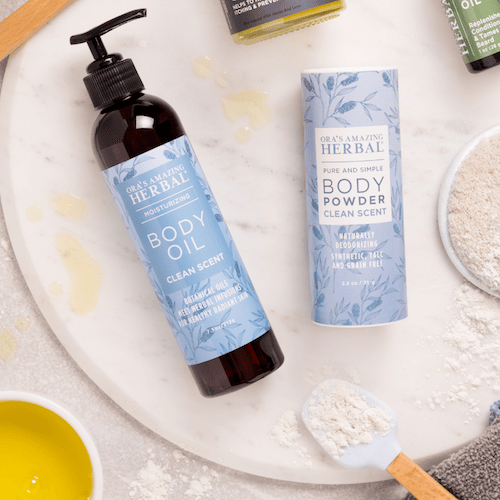 Clean After Shower Powder and Oil Set Lifestyle Indoor Texture
