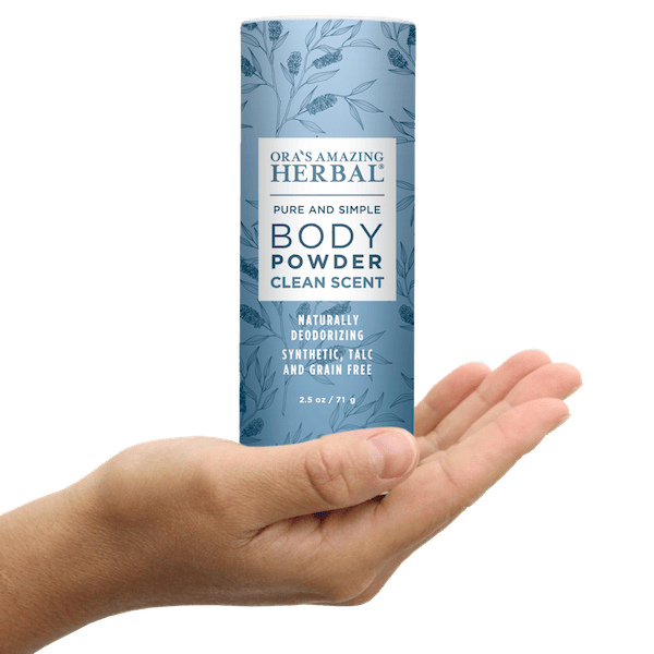Clean Body Powder White Background Human Hand 2.5oz
