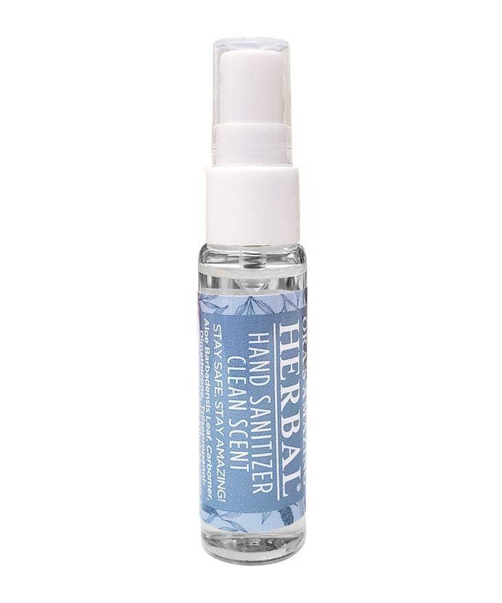 Clean Hand Sanitizer White Background 0.33oz Spray Bottle