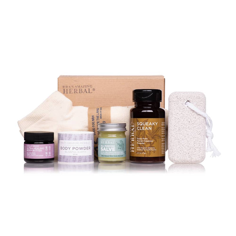 Foot Care Set for Her Scented White Background