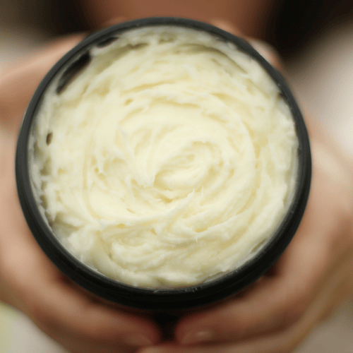 Natural Body Butter Outdoor Texture Lifestyle 8oz Jar