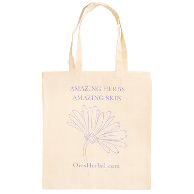 Ora's Herbal Canvas Tote Bag White Background
