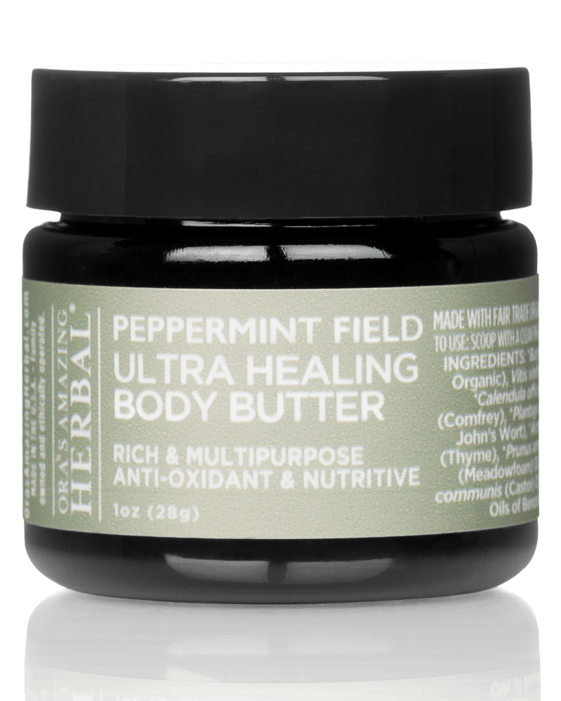Amazing Herbal Self Care Gift Box Peppermint Field Body Butter 1oz Jar White Background