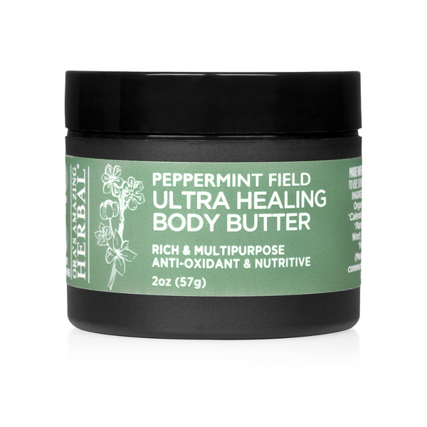 Peppermint Field Body Butter White Background 2oz Jar