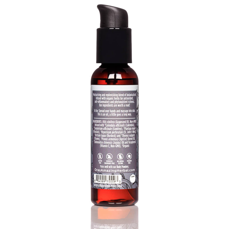 Tattoo Oil 2oz Back Label Ingredients White Background